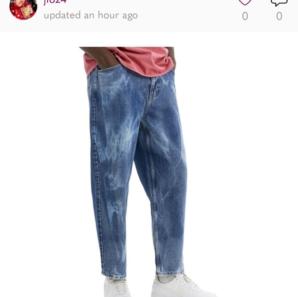 NWT BDG Urban Outfitters Tie Dye Staight Leg Jeans in Vintage Bow Blue 32/30 - Picture 2 of 3